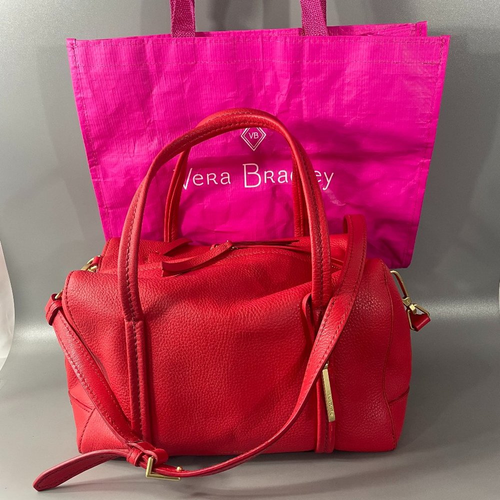 Vera Bradley Sycamore Leather Mallory Satchel - Red